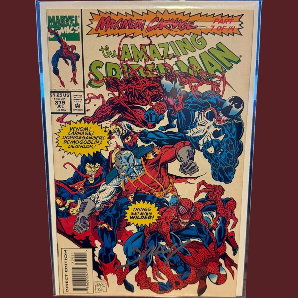 Amazing Spider-Man #379 Maximum Carnage Part 7 Signed Mark Bagley 1993 Marvel